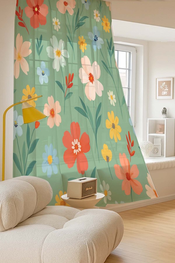 Minik Çiçekler Desenli Dijital Baskı Fon Perde Salon Mutfak Yatak Odası 140x260cm Minik Çiçekler Desenli Dijital Baskı Fon Perde Salon Mutfak Yatak Odası 140x260cm