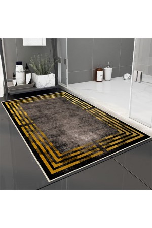 Geometrik Çizgi Desenli Tekli Banyo Paspas Halısı Kaymaz Yıkanabilir Geometrik Çizgi Desenli Tekli Banyo Paspas Halısı Kaymaz Yıkanabilir