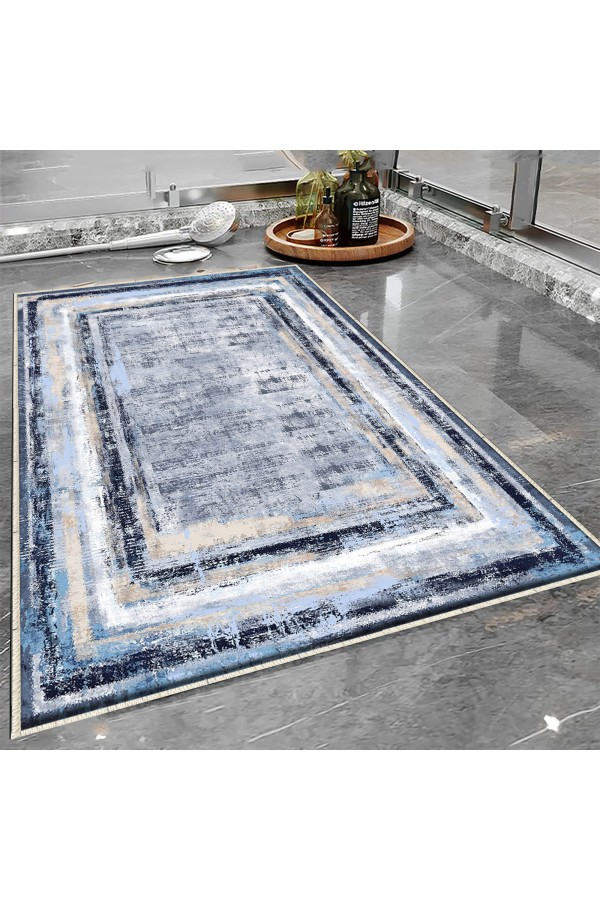 Kahverengi Çizgiler Desenli Tekli Banyo Paspas Halısı Kaymaz Yıkanabilir