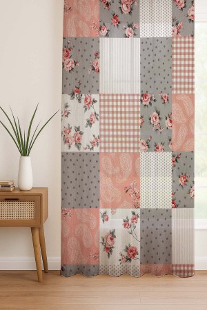 Gri Pembe Retro Çiçek Desenli Dijital Baskı Fon Perde Salon Mutfak Yatak Odası 140x260cm Gri Pembe Retro Çiçek Desenli Dijital Baskı Fon Perde Salon Mutfak Yatak Odası 140x260cm