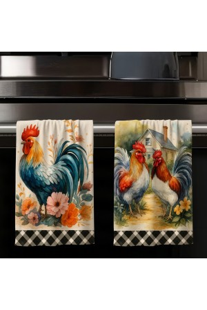 Renkli Horoz Tavuk Çiftlik Desenli 2 li Set Dekoratif Yıkanabilir Pamuklu Mutfak Fırın El Havlusu Renkli Horoz Tavuk Çiftlik Desenli 2 li Set Dekoratif Yıkanabilir Pamuklu Mutfak Fırın El Havlusu