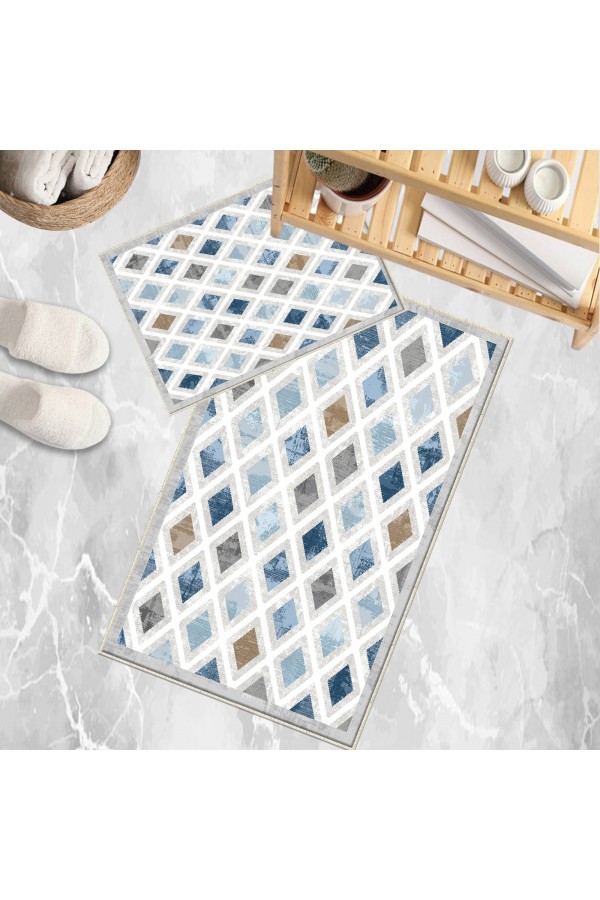 Gri Beyaz Retro Desenli 2 li Klozet Takımı Banyo Paspas Halısı Kaymaz Yıkanabilir Gri Beyaz Retro Desenli 2 li Klozet Takımı Banyo Paspas Halısı Kaymaz Yıkanabilir