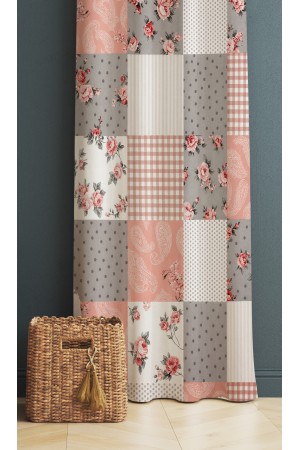 Gri Pembe Retro Çiçek Desenli Dijital Baskı Fon Perde 140x260cm Gri Pembe Retro Çiçek Desenli Dijital Baskı Fon Perde 140x260cm