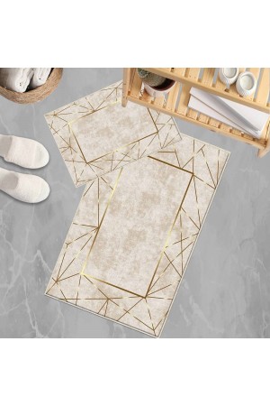 Sarı Mermer Desenli 2 li Klozet Takımı Banyo Paspas Halısı Kaymaz Yıkanabilir Sarı Mermer Desenli 2 li Klozet Takımı Banyo Paspas Halısı Kaymaz Yıkanabilir
