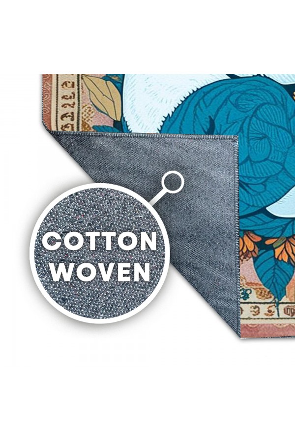 Retro Koala Desenli Dokuma Şönil Kilim Halı Yıkanabilir Salon Oturma Odası Mutfak Halısı