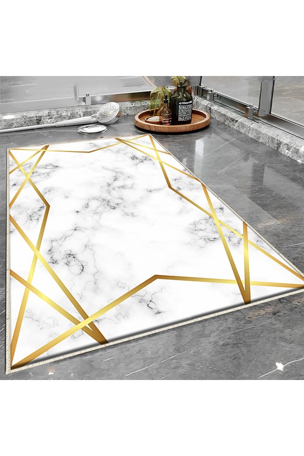 Buğday Başaklı Desenli Tekli Banyo Paspas Halısı Kaymaz Yıkanabilir