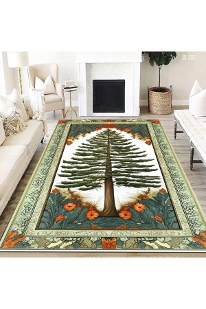 Ağaç Retro Desenli Dokuma Şönil Kilim Halı Yıkanabilir Salon Oturma Odası Mutfak Halısı Ağaç Retro Desenli Dokuma Şönil Kilim Halı Yıkanabilir Salon Oturma Odası Mutfak Halısı