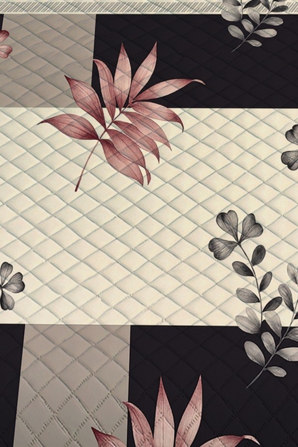 Geometrik Çiçek Desenli Çift Kişilik Pike Takımı Yatak Örtüsü Geometrik Çiçek Desenli Çift Kişilik Pike Takımı Yatak Örtüsü
