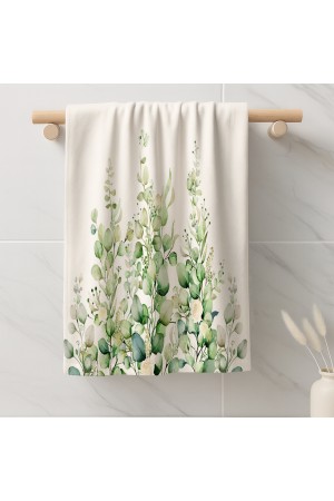 Yeşil Okaliptus Çiçek Desenli Dekoratif Yıkanabilir Pamuklu Banyo Mutfak Fırın El Havlusu Yeşil Okaliptus Çiçek Desenli Dekoratif Yıkanabilir Pamuklu Banyo Mutfak Fırın El Havlusu
