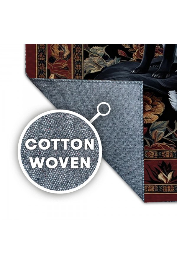 Tilki Hayvan Desenli Dokuma Şönil Kilim Halı Yıkanabilir Salon Oturma Odası Mutfak Halısı