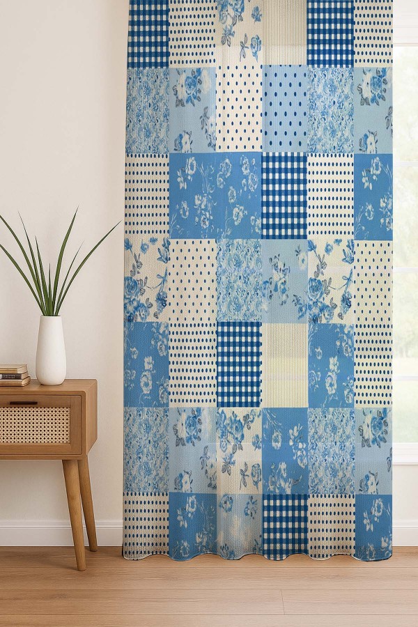 Mavi Beyaz Desenli Dijital Baskı Fon Perde Salon Mutfak Yatak Odası 140x260cm Mavi Beyaz Desenli Dijital Baskı Fon Perde Salon Mutfak Yatak Odası 140x260cm