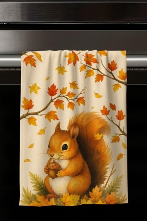 Sevimli Sincap Desenli Dekoratif Yıkanabilir Pamuklu Mutfak Fırın El Havlusu Sevimli Sincap Desenli Dekoratif Yıkanabilir Pamuklu Mutfak Fırın El Havlusu