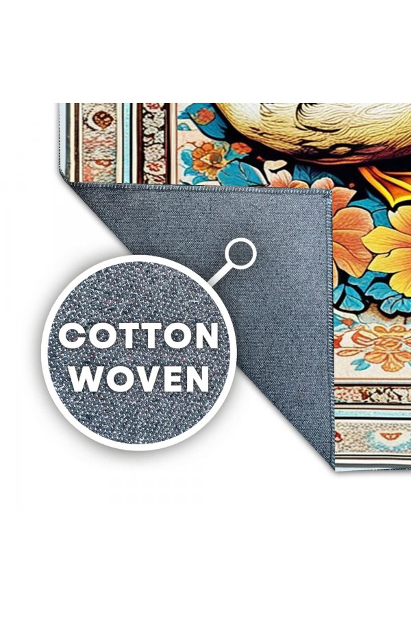 Sevimli Ördek Desenli Dokuma Şönil Kilim Halı Yıkanabilir Salon Oturma Odası Mutfak Halısı