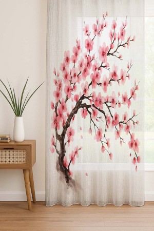 Sakura Pembe Çiçekli Ağaç Desenli Dijital Baskı Fon Perde Salon Mutfak Yatak Odası 140x260cm Sakura Pembe Çiçekli Ağaç Desenli Dijital Baskı Fon Perde Salon Mutfak Yatak Odası 140x260cm
