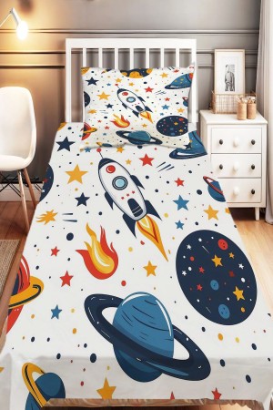 Galaksi Yıldızlar Uzay Desenli Erkek Çocuk Dekoratif Baskılı Yatak Örtüsü