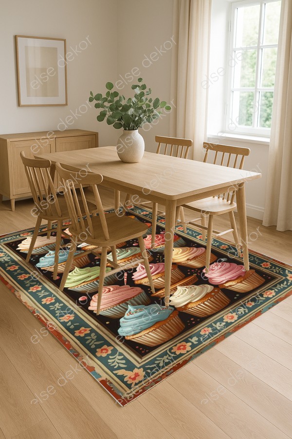 Renkli Küp Kekler Desenli Makinede Yıkanabilir Dokuma Şönil Halı Bohem Eskitme Vintage Mutfak Halısı Renkli Küp Kekler Desenli Makinede Yıkanabilir Dokuma Şönil Halı Bohem Eskitme Vintage Mutfak Halısı