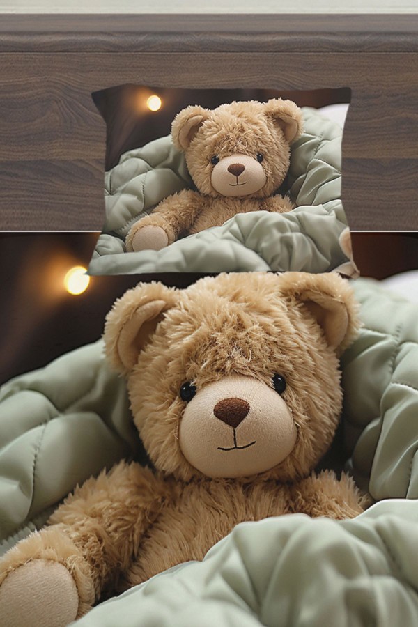 Oyuncak Ayı Teddy Desenli Kız Çocuk Tek Kişilik Yastıklı Çarşaf Takımı 100x200 cm Oyuncak Ayı Teddy Desenli Kız Çocuk Tek Kişilik Yastıklı Çarşaf Takımı 100x200 cm