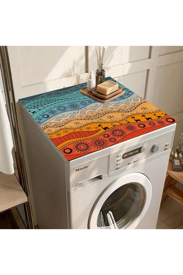Etnik Desen Çamaşır Makinesi Örtüsü Koruma Matı Sıvı Geçirmez Kaymaz Yıkanabilir Yns-103 Etnik Desen Çamaşır Makinesi Örtüsü Koruma Matı Sıvı Geçirmez Kaymaz Yıkanabilir Yns-103