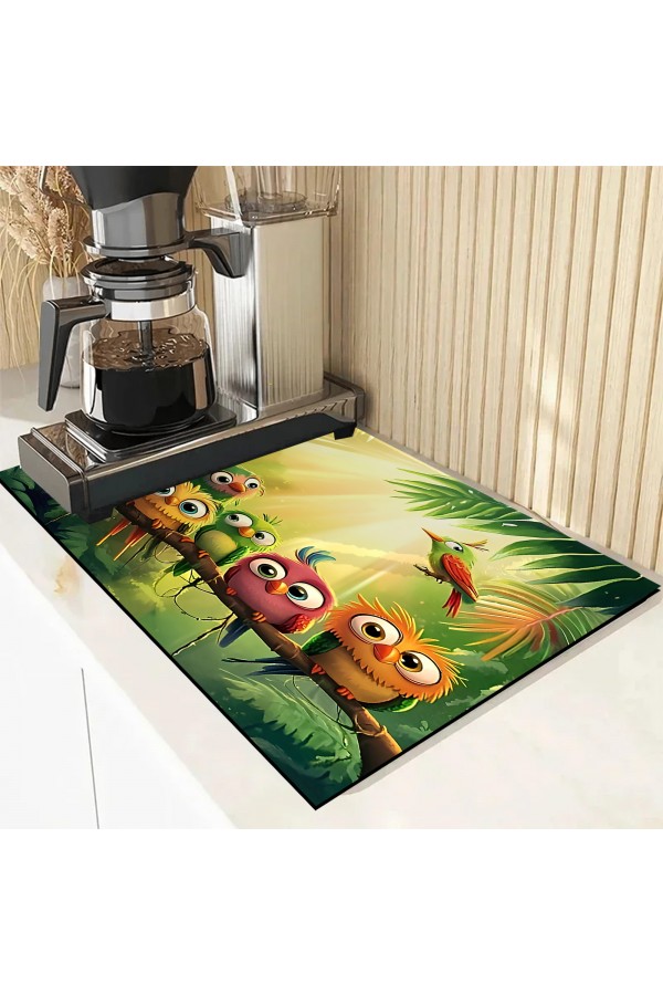 Tropik Kuşlar Tezgah Üstü Bulasik Kurutma Matı Kaymaz Kurulama Bezi Kurutma Örtüsü Blyn-125 Tropik Kuşlar Tezgah Üstü Bulasik Kurutma Matı Kaymaz Kurulama Bezi Kurutma Örtüsü Blyn-125