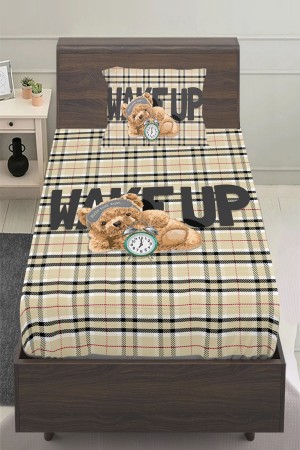 Uyuyan Ayı Teddy Desenli Erkek Çocuk Tek Kişilik Yastıklı Çarşaf Takımı 100x200 cm Uyuyan Ayı Teddy Desenli Erkek Çocuk Tek Kişilik Yastıklı Çarşaf Takımı 100x200 cm