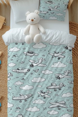 Boho Gökkuşağı Desenli Kız Çocuk Tek Kişilik Nevresim Takımı Yastık Kılıflı