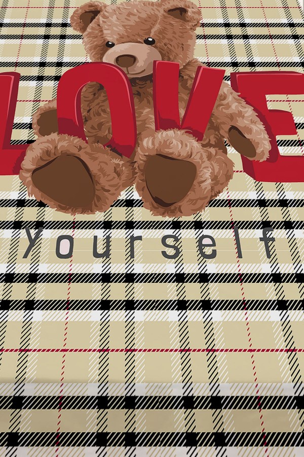 Love Ayı Teddy Desenli Kız Çocuk Dekoratif Baskılı Yatak Örtüsü Love Ayı Teddy Desenli Kız Çocuk Dekoratif Baskılı Yatak Örtüsü