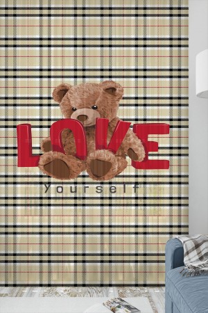 Love Ayı Teddy Desenli Kız Çocuk Odası Tül Perde 140x260cm Love Ayı Teddy Desenli Kız Çocuk Odası Tül Perde 140x260cm