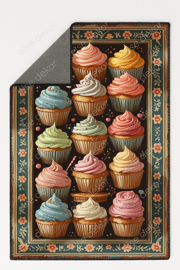 Renkli Küp Kekler Desenli Makinede Yıkanabilir Dokuma Şönil Halı Bohem Eskitme Vintage Mutfak Halısı Renkli Küp Kekler Desenli Makinede Yıkanabilir Dokuma Şönil Halı Bohem Eskitme Vintage Mutfak Halısı