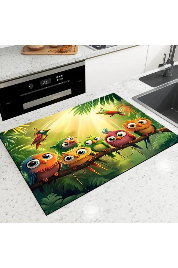 Tropik Kuşlar Tezgah Üstü Bulasik Kurutma Matı Kaymaz Kurulama Bezi Kurutma Örtüsü Blyn-125 Tropik Kuşlar Tezgah Üstü Bulasik Kurutma Matı Kaymaz Kurulama Bezi Kurutma Örtüsü Blyn-125