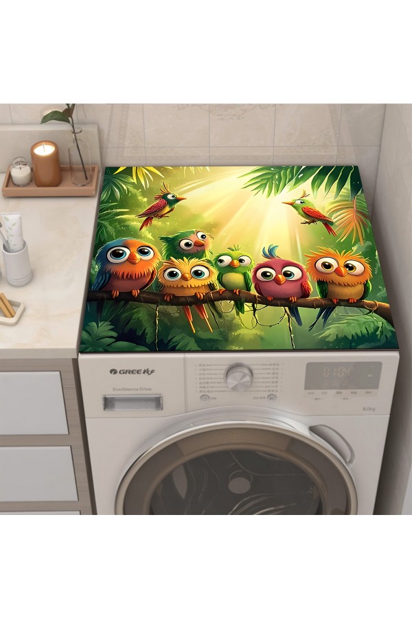 Tropik Kuşlar Çamaşır Makinesi Örtüsü Koruma Matı Sıvı Geçirmez Kaymaz Yıkanabilir Yns-125 Tropik Kuşlar Çamaşır Makinesi Örtüsü Koruma Matı Sıvı Geçirmez Kaymaz Yıkanabilir Yns-125