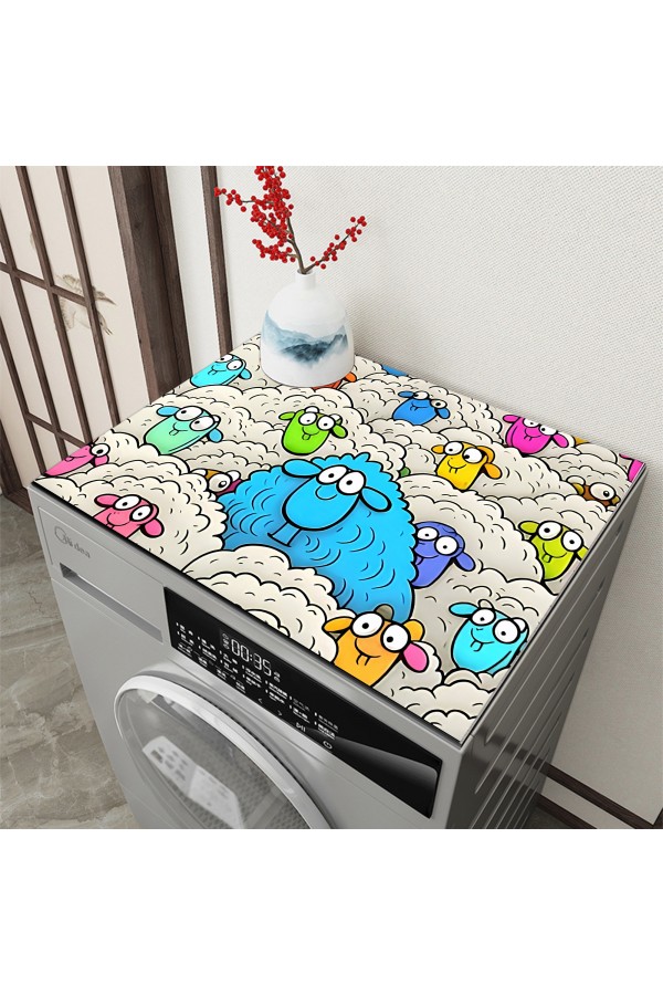 Renkli Koyunlu Çamaşır Makinesi Örtüsü Koruma Matı Sıvı Geçirmez Kaymaz Yıkanabilir Yns-118 Renkli Koyunlu Çamaşır Makinesi Örtüsü Koruma Matı Sıvı Geçirmez Kaymaz Yıkanabilir Yns-118