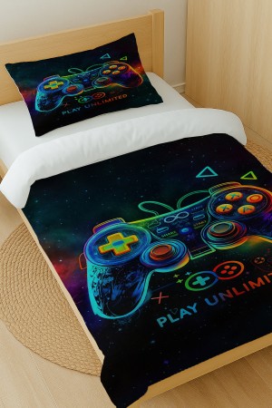 Oyun Konsol Joystick Gamer Desenli Pamuk Saten Tek Kişilik Nevresim Takımı 160x220cm Oyun Konsol Joystick Gamer Desenli Pamuk Saten Tek Kişilik Nevresim Takımı 160x220cm