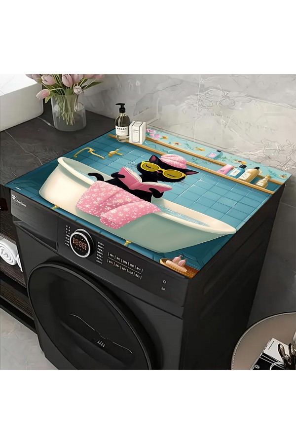 Kedili Çamaşır Makinesi Örtüsü Koruma Matı Sıvı Geçirmez Kaymaz Yıkanabilir Yns-113 Kedili Çamaşır Makinesi Örtüsü Koruma Matı Sıvı Geçirmez Kaymaz Yıkanabilir Yns-113