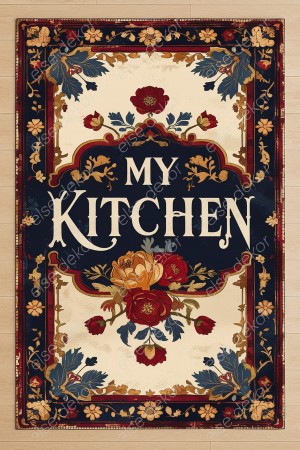 My Kitchen Desenli Makinede Yıkanabilir Dokuma Şönil Halı Bohem Eskitme Vintage Oda Mutfak Halısı My Kitchen Desenli Makinede Yıkanabilir Dokuma Şönil Halı Bohem Eskitme Vintage Oda Mutfak Halısı