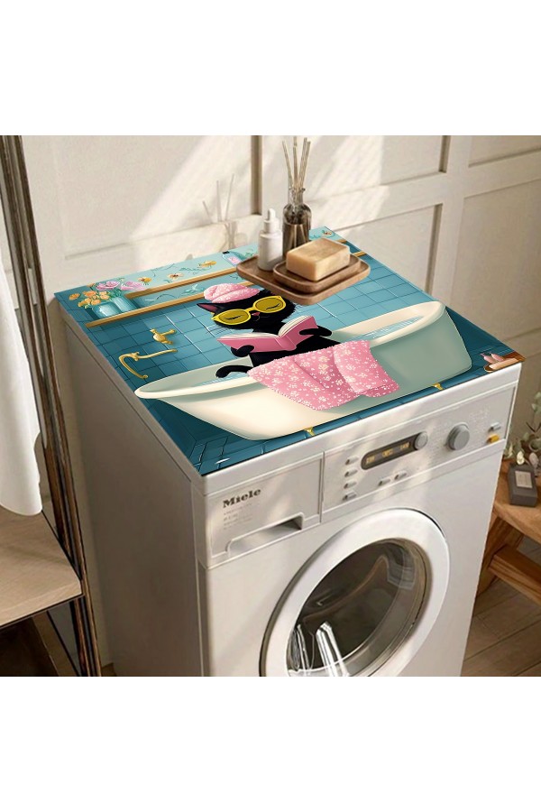 Kedili Çamaşır Makinesi Örtüsü Koruma Matı Sıvı Geçirmez Kaymaz Yıkanabilir Yns-113 Kedili Çamaşır Makinesi Örtüsü Koruma Matı Sıvı Geçirmez Kaymaz Yıkanabilir Yns-113