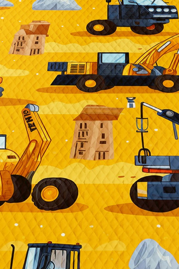 Sarı İş Makineleri İnşaat Desenli Erkek Çocuk Tek Kişilik Kapitoneli Pike Takımı Yatak Örtüsü Sarı İş Makineleri İnşaat Desenli Erkek Çocuk Tek Kişilik Kapitoneli Pike Takımı Yatak Örtüsü