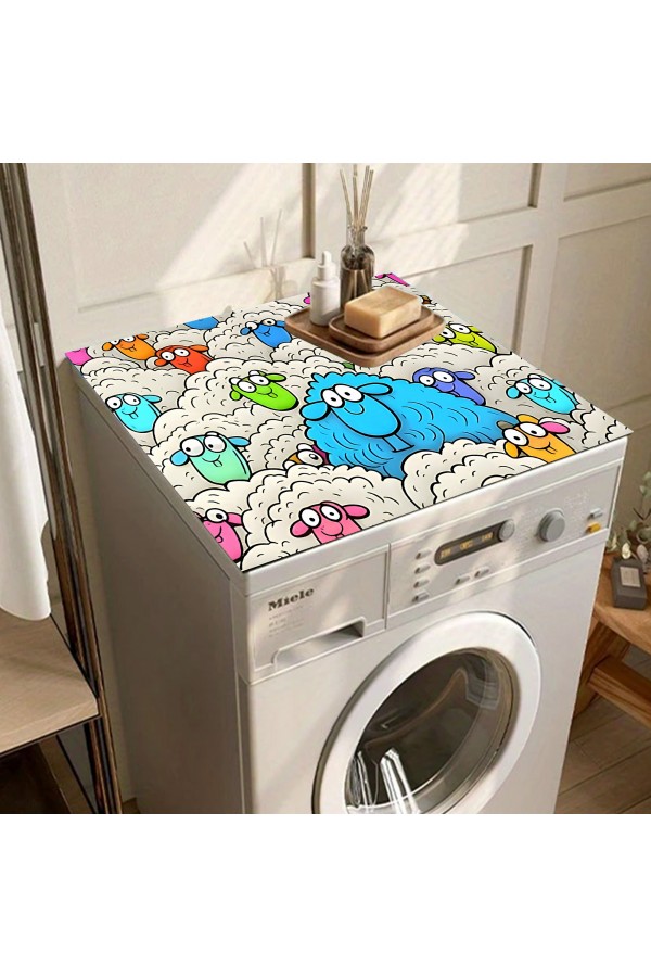 Renkli Koyunlu Çamaşır Makinesi Örtüsü Koruma Matı Sıvı Geçirmez Kaymaz Yıkanabilir Yns-118 Renkli Koyunlu Çamaşır Makinesi Örtüsü Koruma Matı Sıvı Geçirmez Kaymaz Yıkanabilir Yns-118