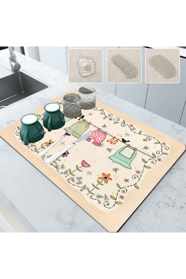 Laundry Tezgah Üstü Bulasik Kurutma Matı Kaymaz Kurulama Bezi Kurutma Örtüsü Blyn-109 Laundry Tezgah Üstü Bulasik Kurutma Matı Kaymaz Kurulama Bezi Kurutma Örtüsü Blyn-109