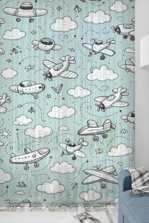 Boho Gökkuşağı Desenli Kız Çocuk Odası Tül Perde 140x260cm Boho Gökkuşağı Desenli Kız Çocuk Odası Tül Perde 140x260cm