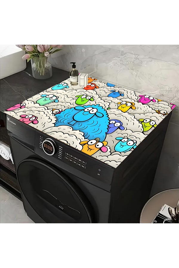 Renkli Koyunlu Çamaşır Makinesi Örtüsü Koruma Matı Sıvı Geçirmez Kaymaz Yıkanabilir Yns-118 Renkli Koyunlu Çamaşır Makinesi Örtüsü Koruma Matı Sıvı Geçirmez Kaymaz Yıkanabilir Yns-118