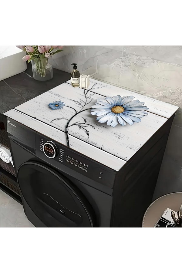Çiçekli Çamaşır Makinesi Örtüsü Koruma Matı Sıvı Geçirmez Kaymaz Yıkanabilir Yns-107 Çiçekli Çamaşır Makinesi Örtüsü Koruma Matı Sıvı Geçirmez Kaymaz Yıkanabilir Yns-107