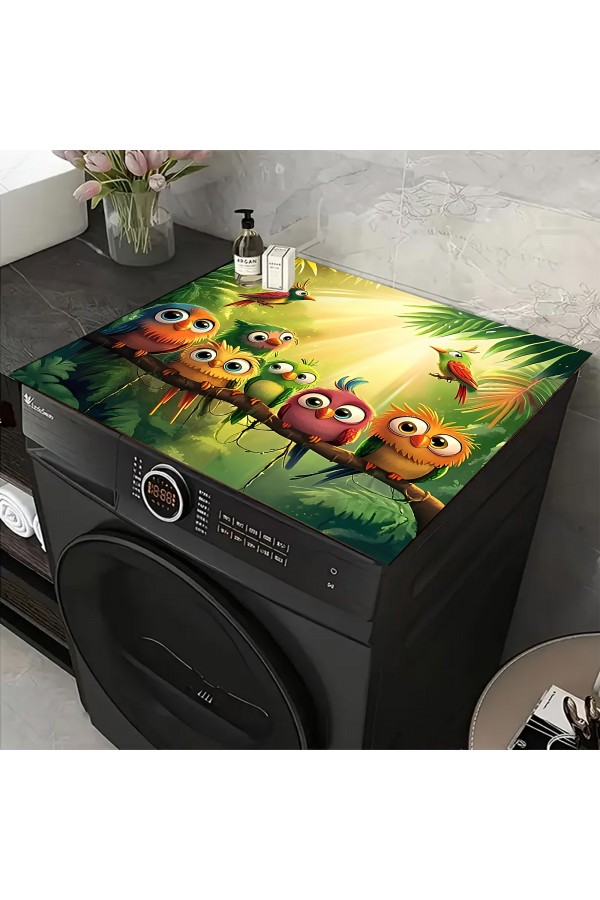 Tropik Kuşlar Çamaşır Makinesi Örtüsü Koruma Matı Sıvı Geçirmez Kaymaz Yıkanabilir Yns-125 Tropik Kuşlar Çamaşır Makinesi Örtüsü Koruma Matı Sıvı Geçirmez Kaymaz Yıkanabilir Yns-125