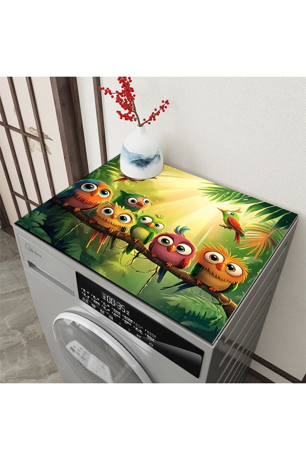 Tropik Kuşlar Çamaşır Makinesi Örtüsü Koruma Matı Sıvı Geçirmez Kaymaz Yıkanabilir Yns-125 Tropik Kuşlar Çamaşır Makinesi Örtüsü Koruma Matı Sıvı Geçirmez Kaymaz Yıkanabilir Yns-125