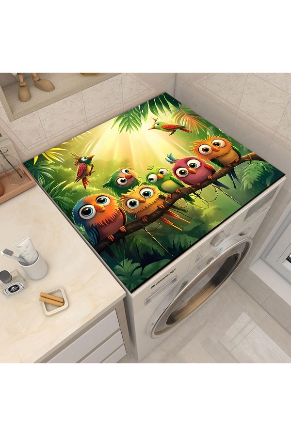 Tropik Kuşlar Çamaşır Makinesi Örtüsü Koruma Matı Sıvı Geçirmez Kaymaz Yıkanabilir Yns-125 Tropik Kuşlar Çamaşır Makinesi Örtüsü Koruma Matı Sıvı Geçirmez Kaymaz Yıkanabilir Yns-125