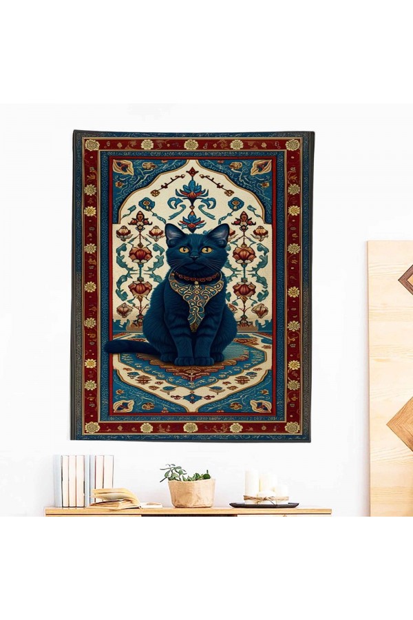 Etnik Kedi Desenli Duvar Örtüsü Duvar Halısı Wall Tapestry Etnik Kedi Desenli Duvar Örtüsü Duvar Halısı Wall Tapestry