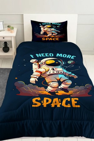 Mavi Astronot Desenli Erkek Çocuk Tek Kişilik Kapitoneli Yorgan Yastık Kılıflı Mavi Astronot Desenli Erkek Çocuk Tek Kişilik Kapitoneli Yorgan Yastık Kılıflı