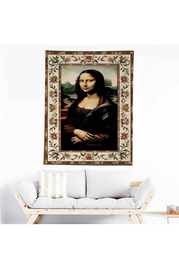Mona Lisa Desenli Duvar Örtüsü Duvar Halısı Wall Tapestry Mona Lisa Desenli Duvar Örtüsü Duvar Halısı Wall Tapestry