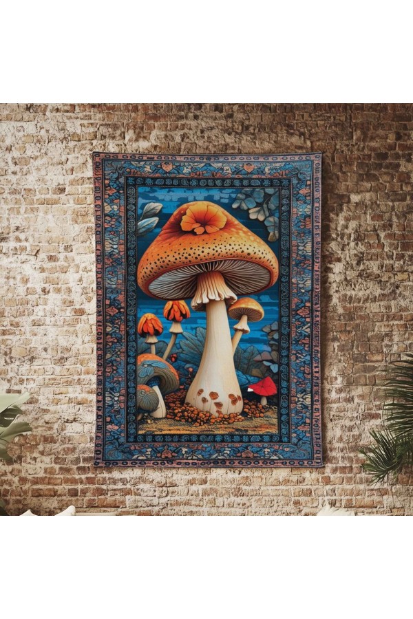 Mantar Orman Hippi Desenli Duvar Örtüsü Duvar Halısı Wall Tapestry Mantar Orman Hippi Desenli Duvar Örtüsü Duvar Halısı Wall Tapestry