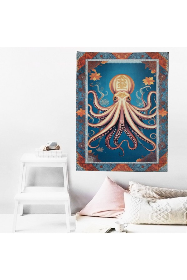 Ahtapot Denizci Desenli Duvar Örtüsü Duvar Halısı Wall Tapestry Ahtapot Denizci Desenli Duvar Örtüsü Duvar Halısı Wall Tapestry