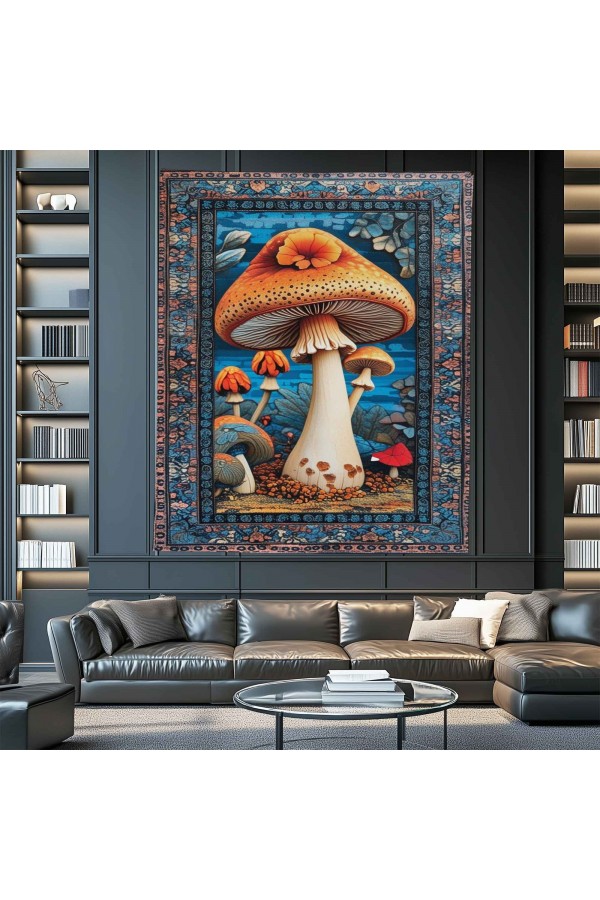 Mantar Orman Hippi Desenli Duvar Örtüsü Duvar Halısı Wall Tapestry Mantar Orman Hippi Desenli Duvar Örtüsü Duvar Halısı Wall Tapestry